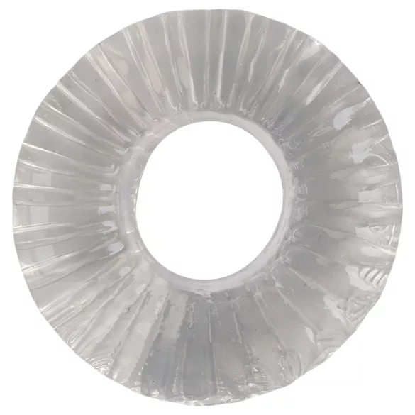 Pulselock Cocktura - gofruotas TPE penio žiedas (skaidrus) - 19 mm