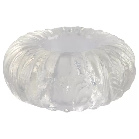 Pulselock Cocktura - gofruotas TPE penio žiedas (skaidrus) - 19 mm