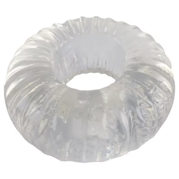 Pulselock Cocktura - gofruotas TPE penio žiedas (skaidrus) - 19 mm