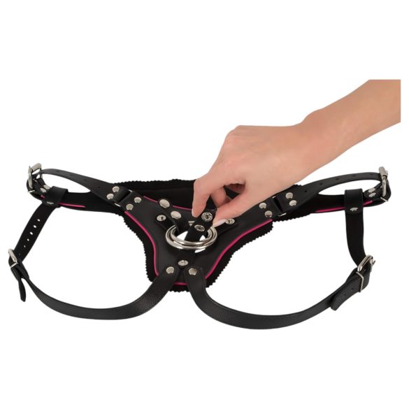 ZADO - diržas prisegamiems žaislams - oda - juodas - S-L