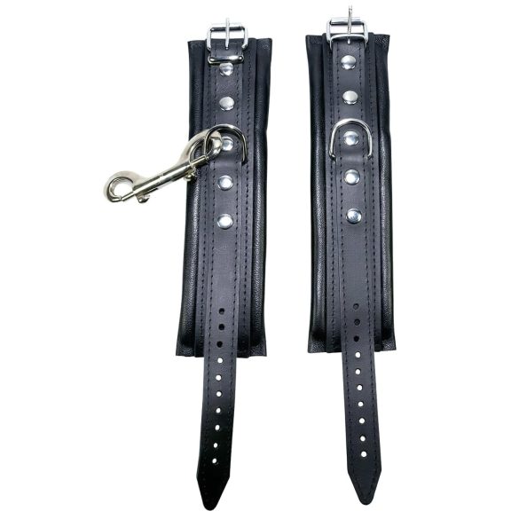 ZADO - odinės riešo pančiai su karabinu - juodi