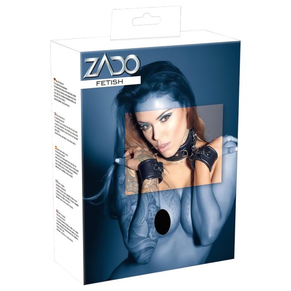 ZADO - odiniai antkaklis su antrankiais (juodas)