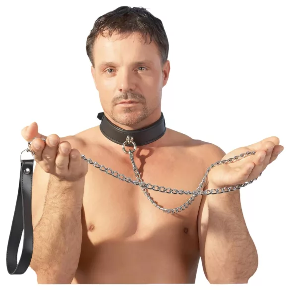ZADO - metalinis BDSM pavadėlis antkakliui (sidabrinis)