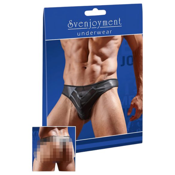 Blizgi vyriška tanga su permatom intarpu (juoda) - XL