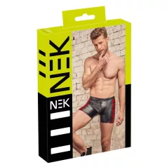   NEK - vyriški bokseriai su raudonomis šoninėmis detalėmis ir užtrauktuku - juodi - M