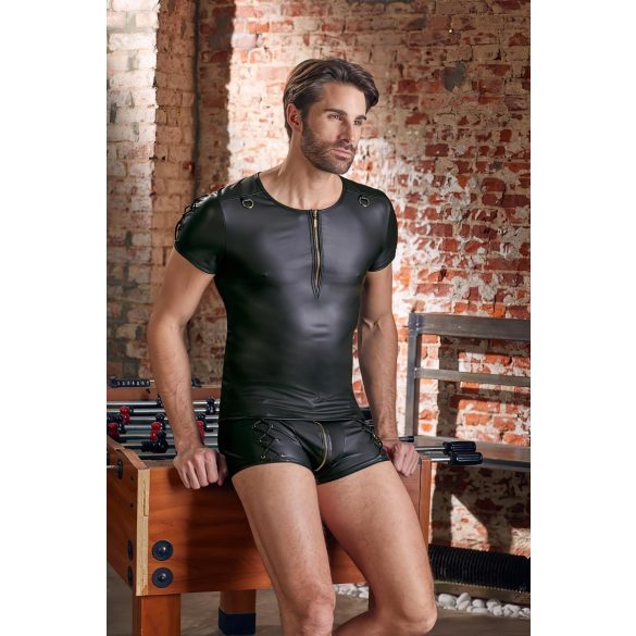 NEK - matinio efekto trumpų rankovių vyriški marškinėliai (juodi) - M