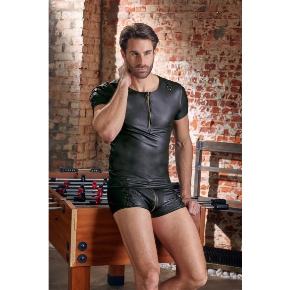 NEK - matinio efekto trumpų rankovių vyriški marškinėliai (juodi) - M