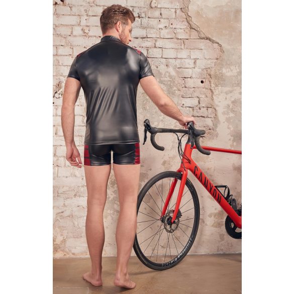 NEK - vyriškas džemperis su užtrauktuku - raudonos detalės - juodas - XL