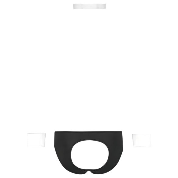 Svenjoyment - vyriški kelnaitės tarnui kostiumas - juoda balta - M