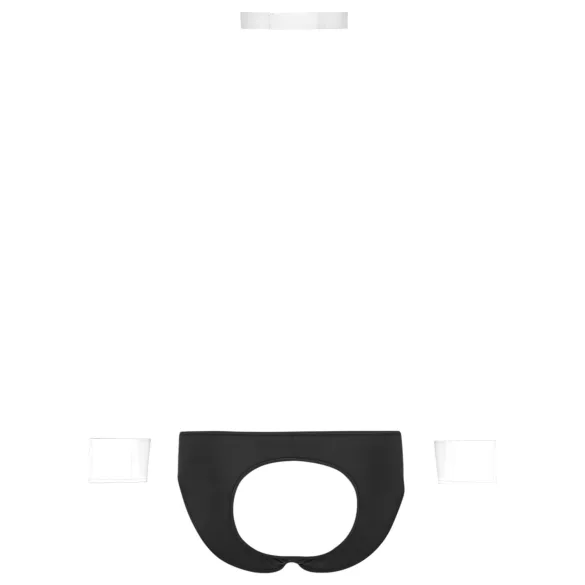 Svenjoyment - vyriški kelnaitės tarnui kostiumas - juoda balta - XL