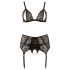 Cottelli Plus Size - Nėrinių apatiniai trio (juoda)