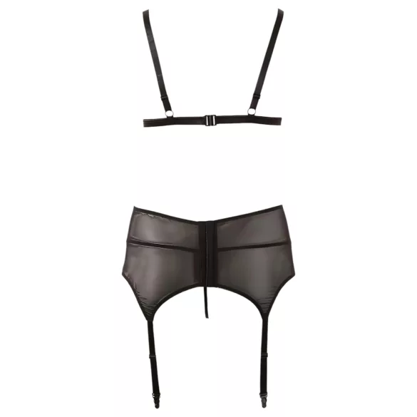 Cottelli Plus Size - nėrinių apatinio trikotažo rinkinys - juoda - XXXL