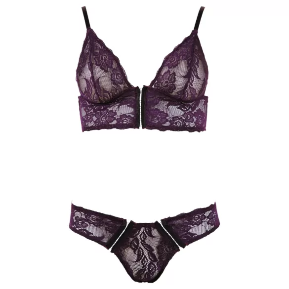 Cottelli - nėriniuota liemenėlės rinkinys - gėlėtas raštas - violetinė - M