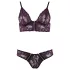 Cottelli - nėriniuota liemenėlės rinkinys - gėlėtas raštas - violetinė - L