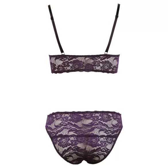 Cottelli - nėriniuota liemenėlės rinkinys - gėlėtas raštas - violetinė - L