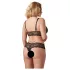 Cottelli Plus Size - nėriniuota liemenėlės rinkinys - juoda - XXL