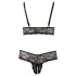 Cottelli Plus Size - nėriniuota liemenėlės rinkinys - juoda - XXL