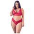 Cottelli Plus Size - nėrinių liemenėlių rinkinys - raudonas - plius dydis