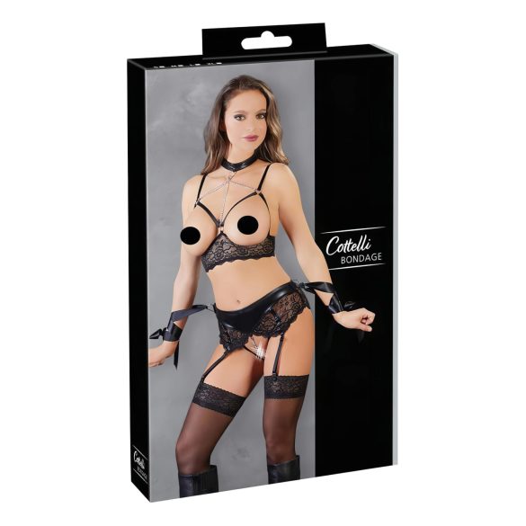 Cottelli Bondage - 5 dalių nėrinių apatiniai rinkinys - XL