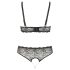 Cottelli Plus Size - perlais papuoštas liemenėlės rinkinys (juoda)