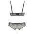 Cottelli Plus Size - liemenėlių rinkinys su perlais - juodas