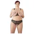 Cottelli Plus Size - liemenėlių rinkinys su perlais - juodas - 4XL
