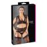 Cottelli Plus Size - blizgantis nėrinių apatinių rinkinys (juoda)