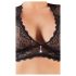 Cottelli Plus Size - blizgantis nėrinių apatinių rinkinys (juoda)