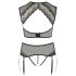 Cottelli Plus Size - blizgantis nėrinių apatinių rinkinys (juoda)