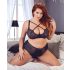 Cottelli Plus Size - Kryžminis liemenėlė ir apatinukai (juoda)