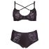 Cottelli Plus Size - Kryžminis liemenėlė ir apatinukai (juoda) - 85E/L