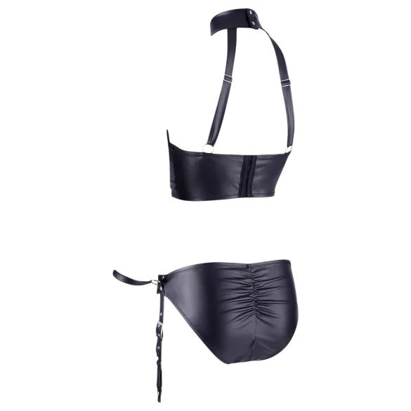 Cottelli Bondage - blizganti liemenėlė su antrankiais - juoda
