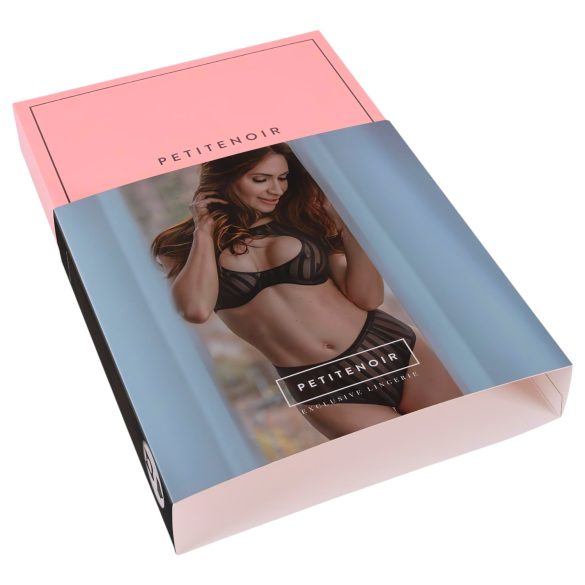 Petite Noir Exclusive - dryžuotas liemenėlių komplektas (juoda)