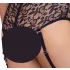 Cottelli Bondage Plus Size - nėriniu liemenėlės komplektas (juoda)