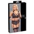 Cottelli Bondage Plus Size - nėriniu liemenėlės komplektas (juoda) - 4XL