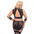 Cottelli Bondage Plus Size - nėriniu liemenėlės komplektas (juoda) - 4XL