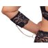 Cottelli Bondage Plus Size - nėriniu liemenėlės komplektas (juoda) - 4XL