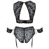 Cottelli Bondage Plus Size - nėriniu liemenėlės komplektas (juoda) - 4XL