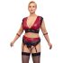 Cottelli Bondage Plus Size - Nėrinių liemenėlės komplektas (raudona) - 4XL