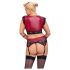 Cottelli Bondage Plus Size - Nėrinių liemenėlės komplektas (raudona) - 4XL