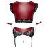 Cottelli Bondage Plus Size - Nėrinių liemenėlės komplektas (raudona) - 4XL