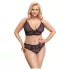 Cottelli Plus Size - permatomas raštuotas liemenėlių komplektas (violetinis)