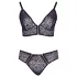 Cottelli Plus Size - permatomas raštuotas liemenėlių komplektas (violetinis)