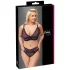 Cottelli Plus Size - permatomas raštuotas liemenėlių komplektas (violetinis) - 2XL