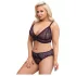 Cottelli Plus Size - permatomas raštuotas liemenėlių komplektas (violetinis) - 2XL