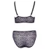 Cottelli Plus Size - permatomas raštuotas liemenėlių komplektas (violetinis) - 2XL
