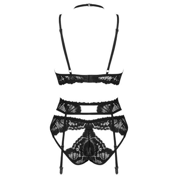 Obsessive Alessya - nėrinių apatinių komplektas (juoda) - M/L