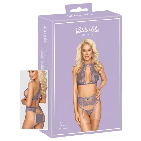 Kissable - nėrinių apatinių komplektas (violetinės spalvos)