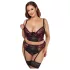 Cottelli Plus Size - reguliuojamas liemenėlės rinkinys (raudonas)