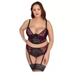   Cottelli Plus Size - reguliuojamas liemenėlės rinkinys (raudonas) - 90C/XL